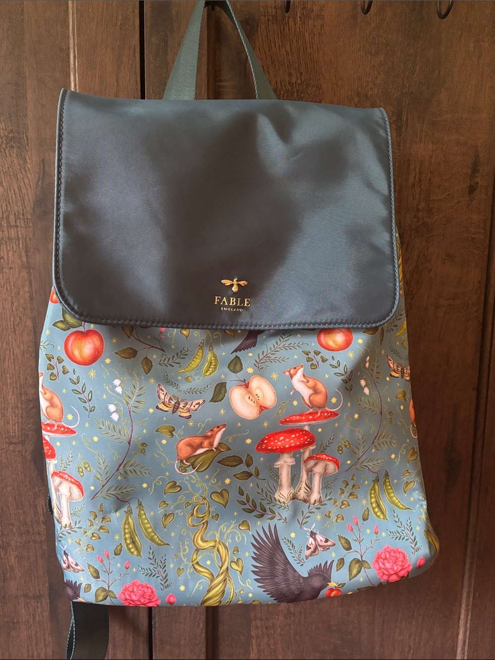Fable England Blue Nature-Print Backpack